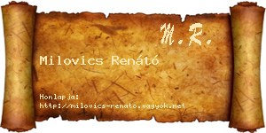 Milovics Renátó névjegykártya